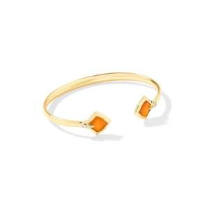 NEW KENDRA SCOTT women's joelle cuff bracelet in gold papaya mother of pearl